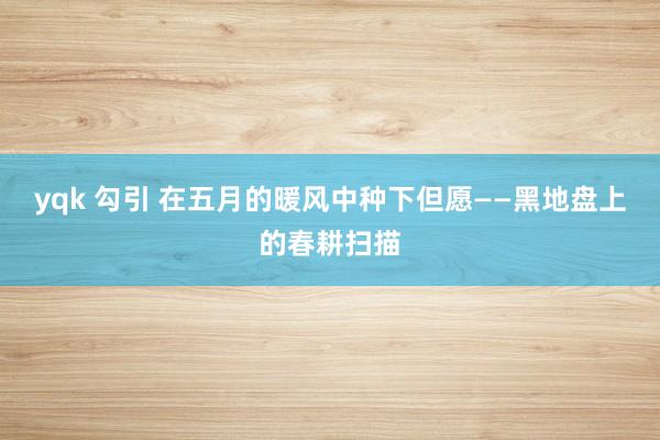   yqk 勾引 在五月的暖风中种下但愿——黑地盘上的春耕扫描