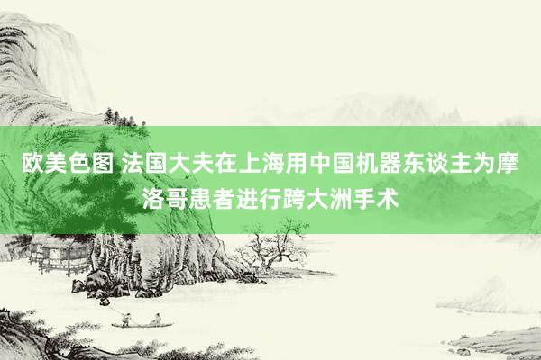 欧美色图 法国大夫在上海用中国机器东谈主为摩洛哥患者进行跨大洲手术